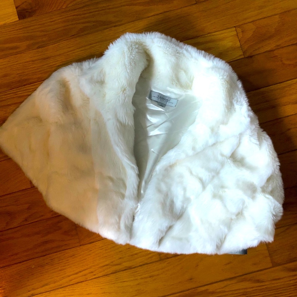 Tahari white fur jacket